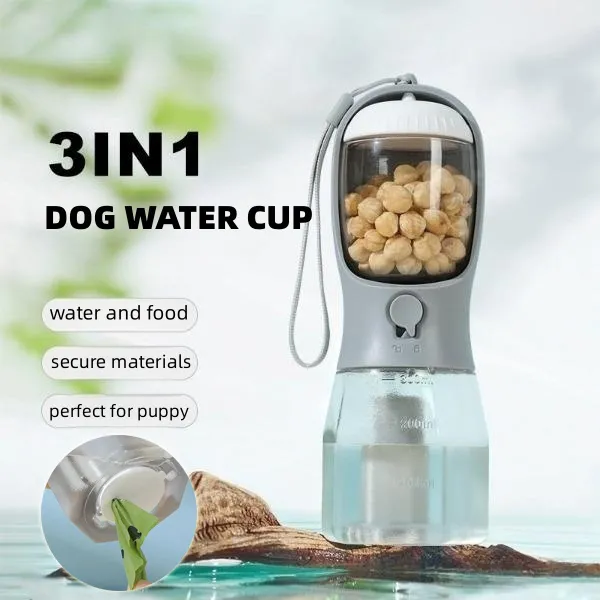 Dog Water Cup Drinking Food Garbage Bag: Portable Supplement Portable Supplement